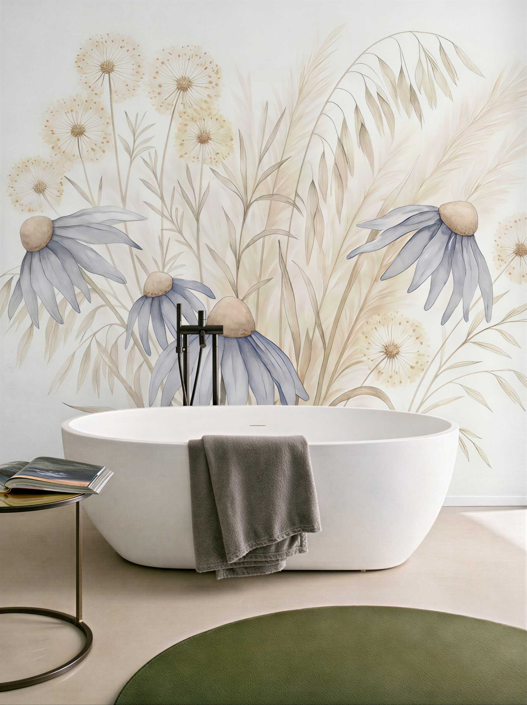 Fototapeta subtelne polne kwiaty w pastelach