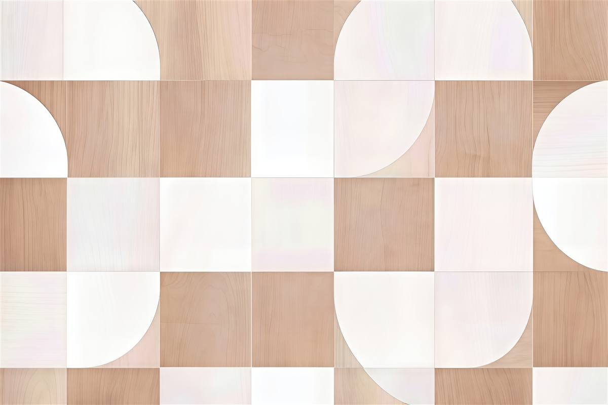 Fototapeta geometryczna harmonia drewna i bieli