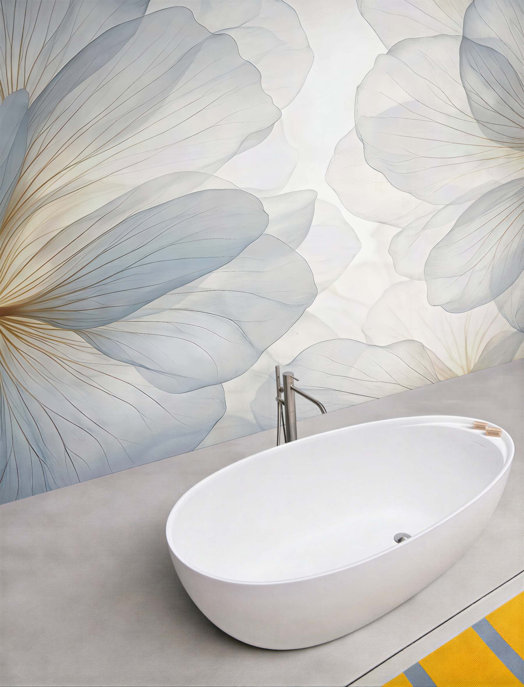 Fototapeta delikatne prześwitujące kwiaty pastelowe