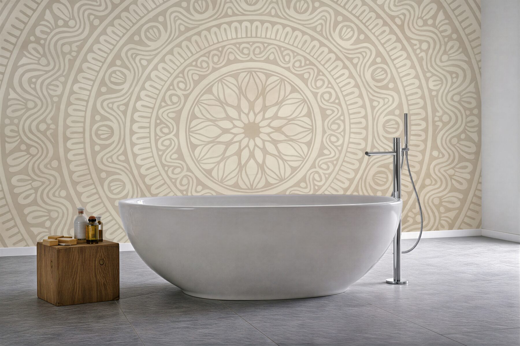 Fototapeta kremowa mandala w harmonijnym stylu