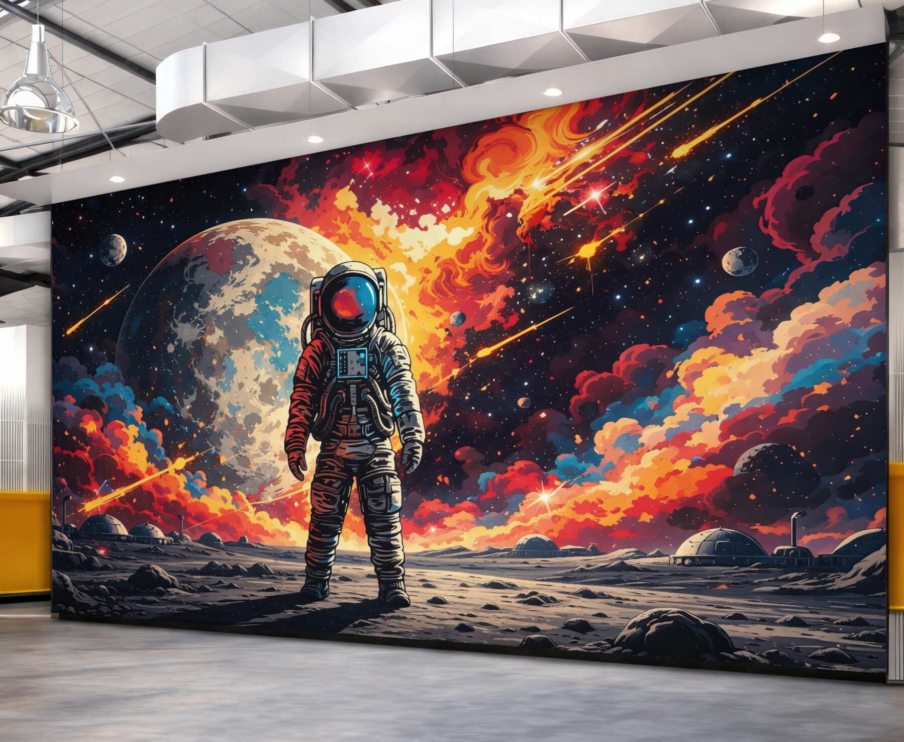 Fototapeta astronauta w kosmicznej eksplozji barw