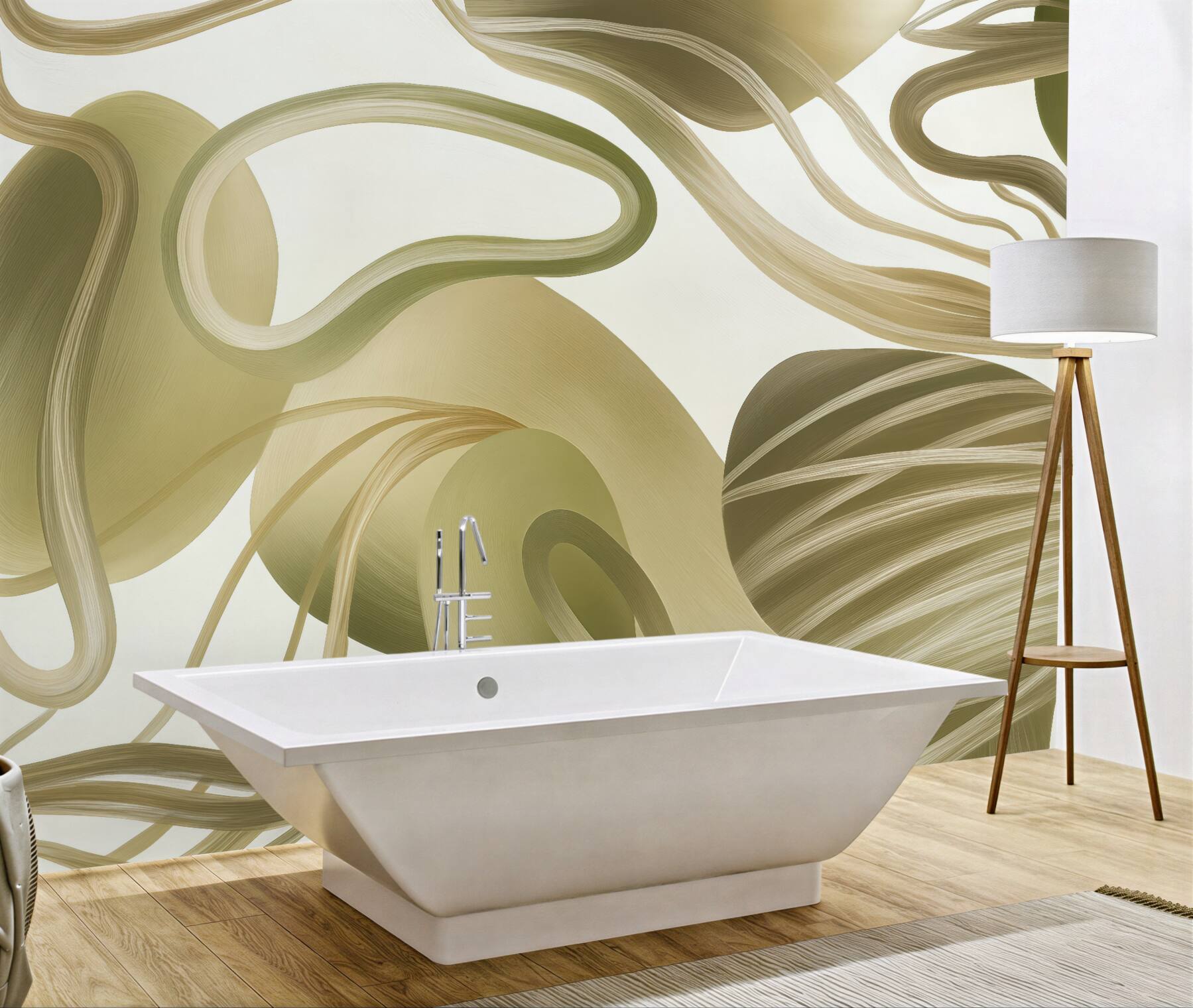 Fototapeta abstrakcyjne złoto oliwkowe linie flow