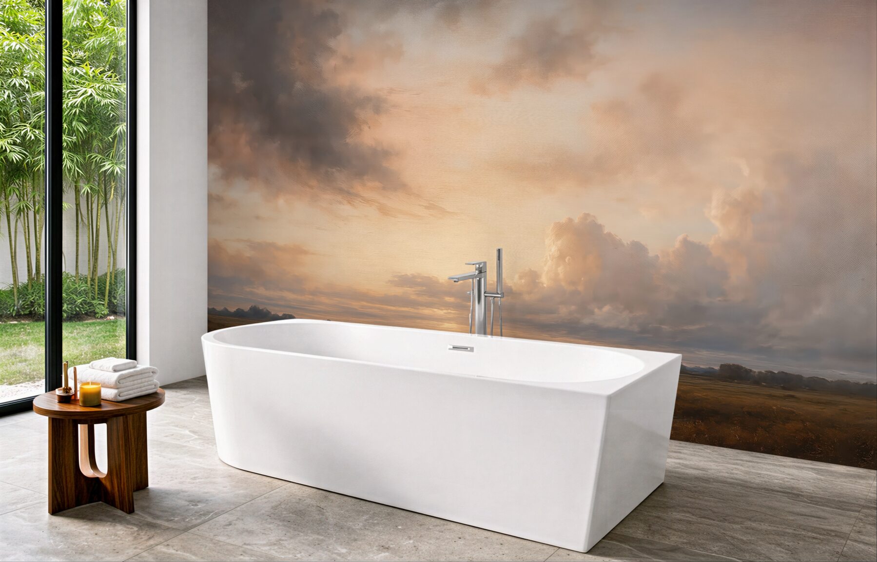 Fototapeta złoty zmierzch nad spokojnymi mokradłami