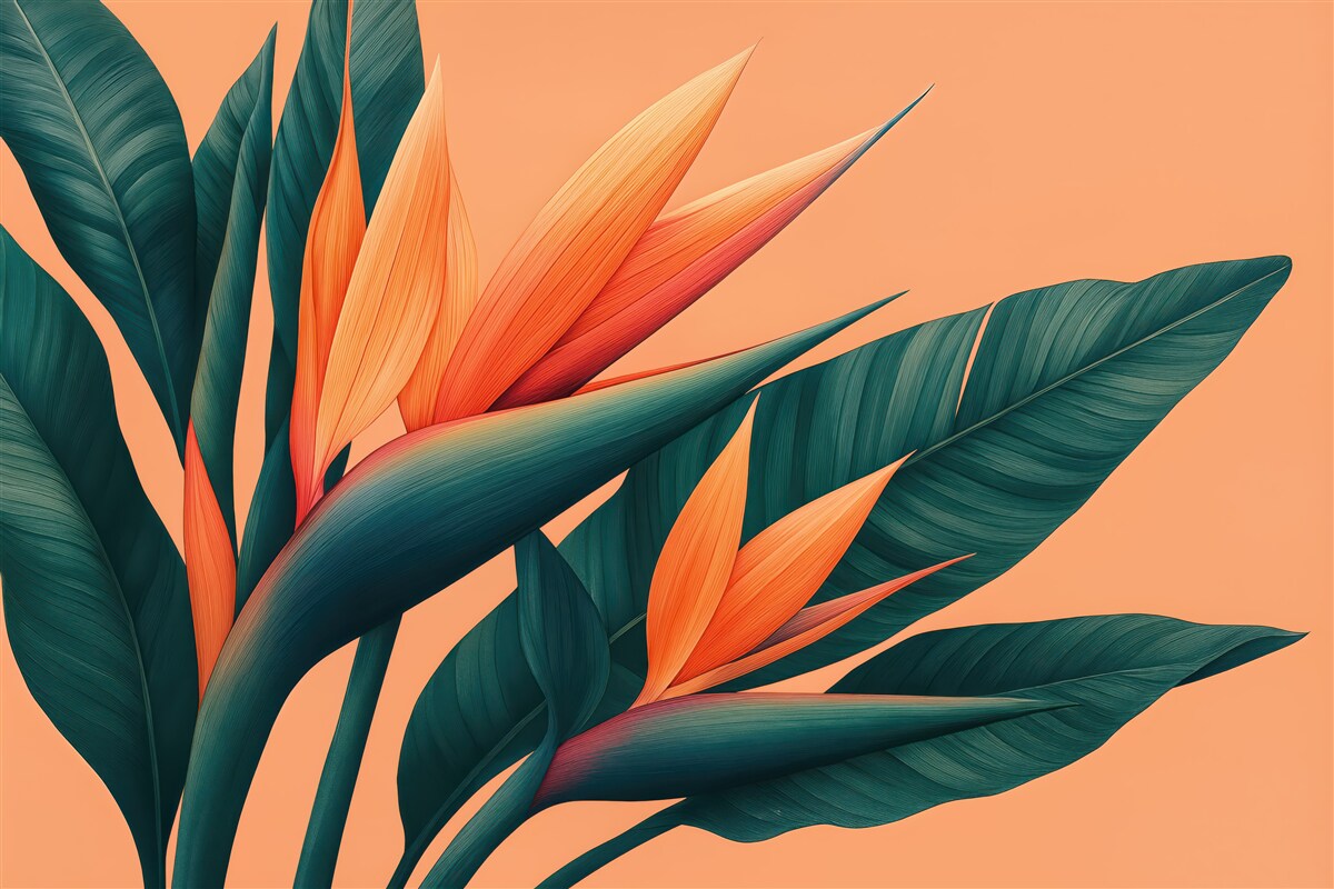 Fototapeta rajski kwiat w tropikalnym stylu