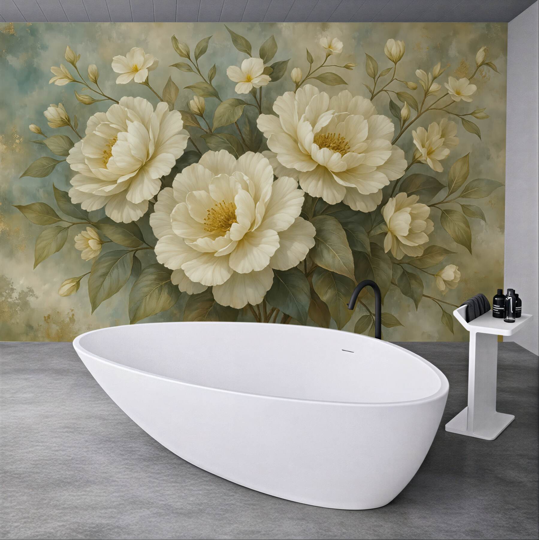 Fototapeta kremowe piwonie w klasycznej elegancji