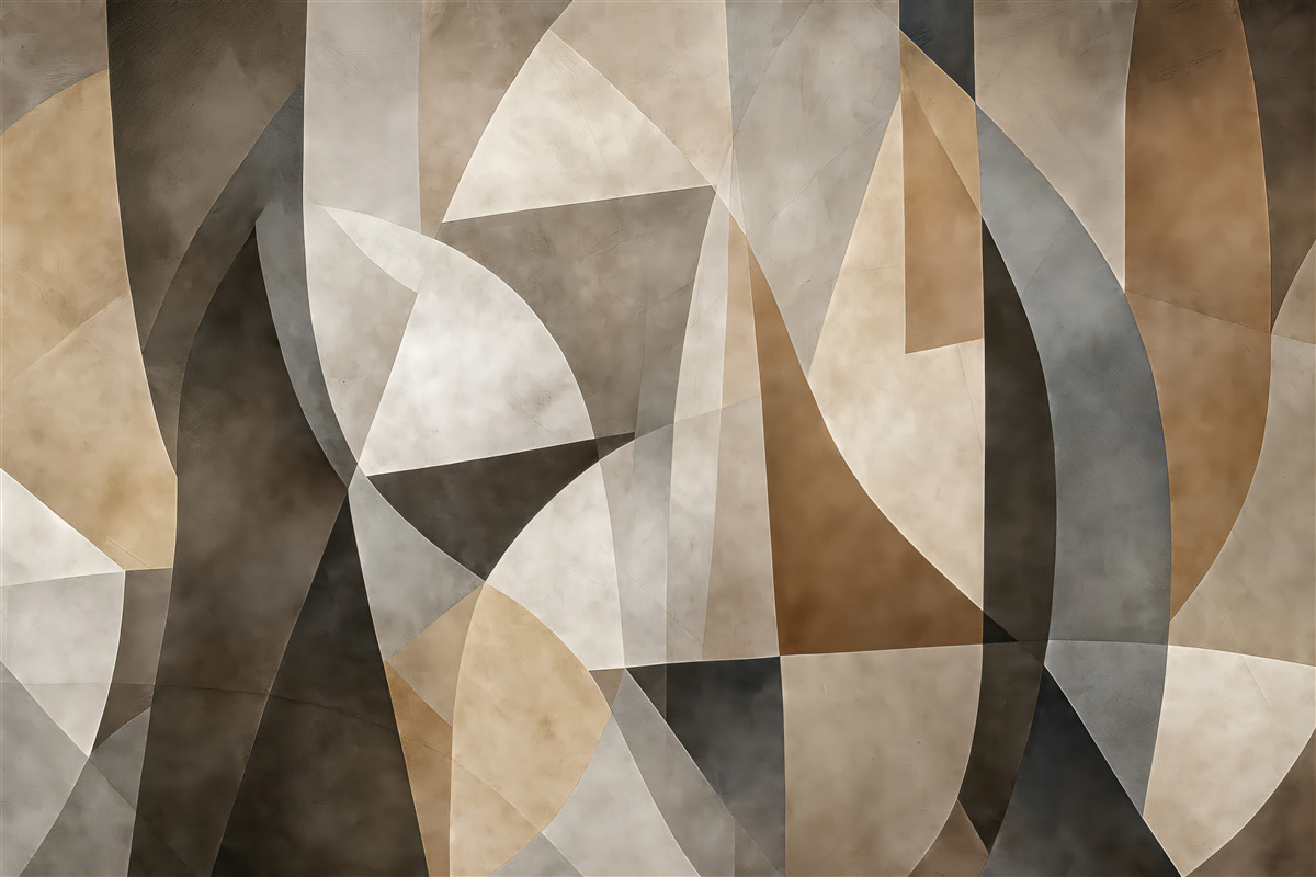 Fototapeta geometryczna abstrakcja w ciepłych beżach