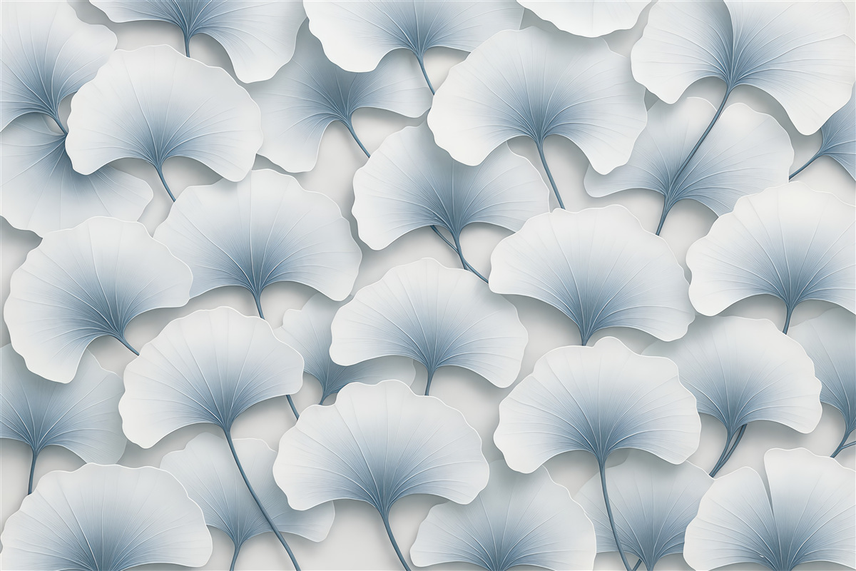 Fototapeta błękitne liście ginkgo w elegancji