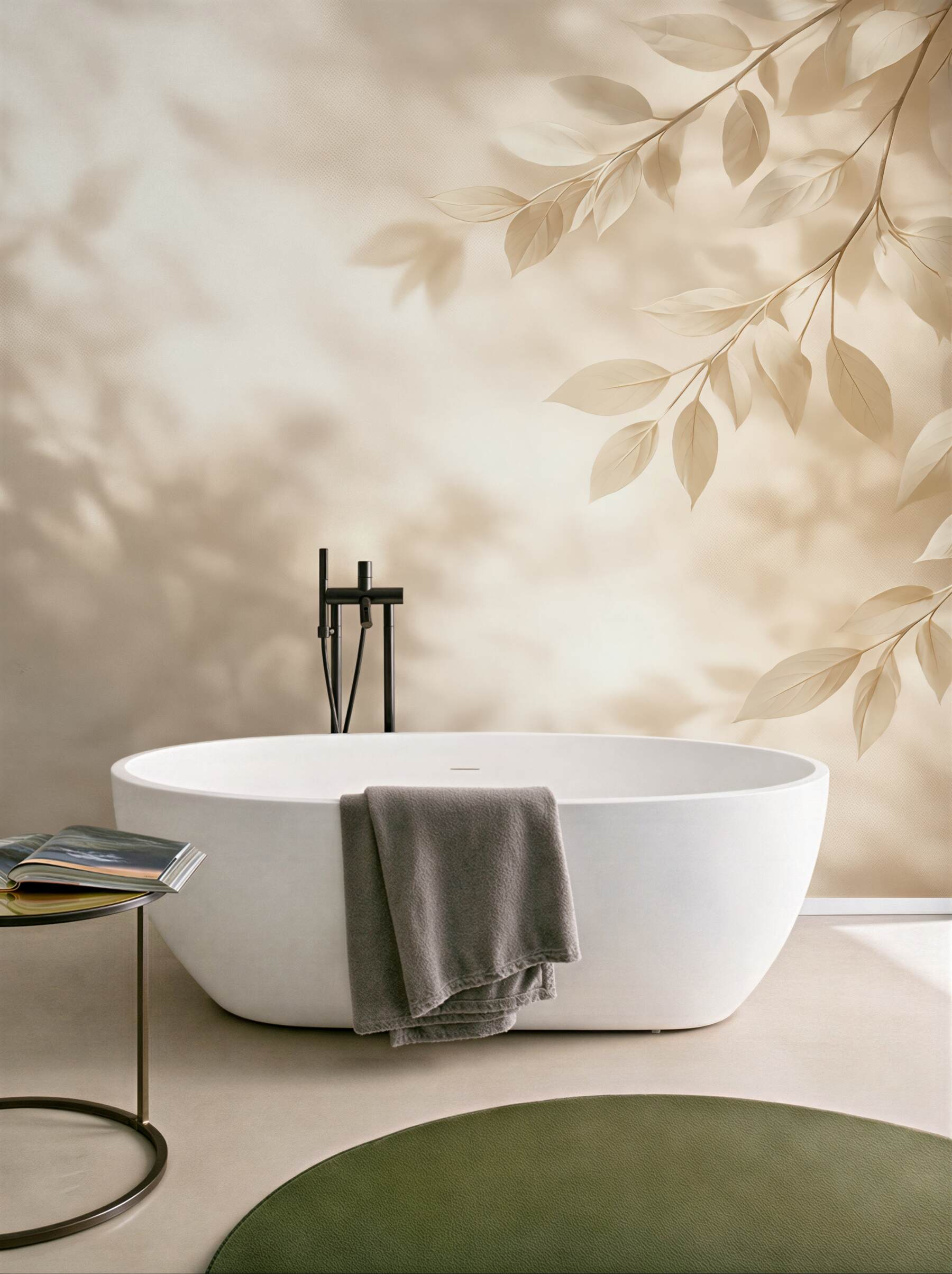 Fototapeta beżowe liście w miękkim świetle