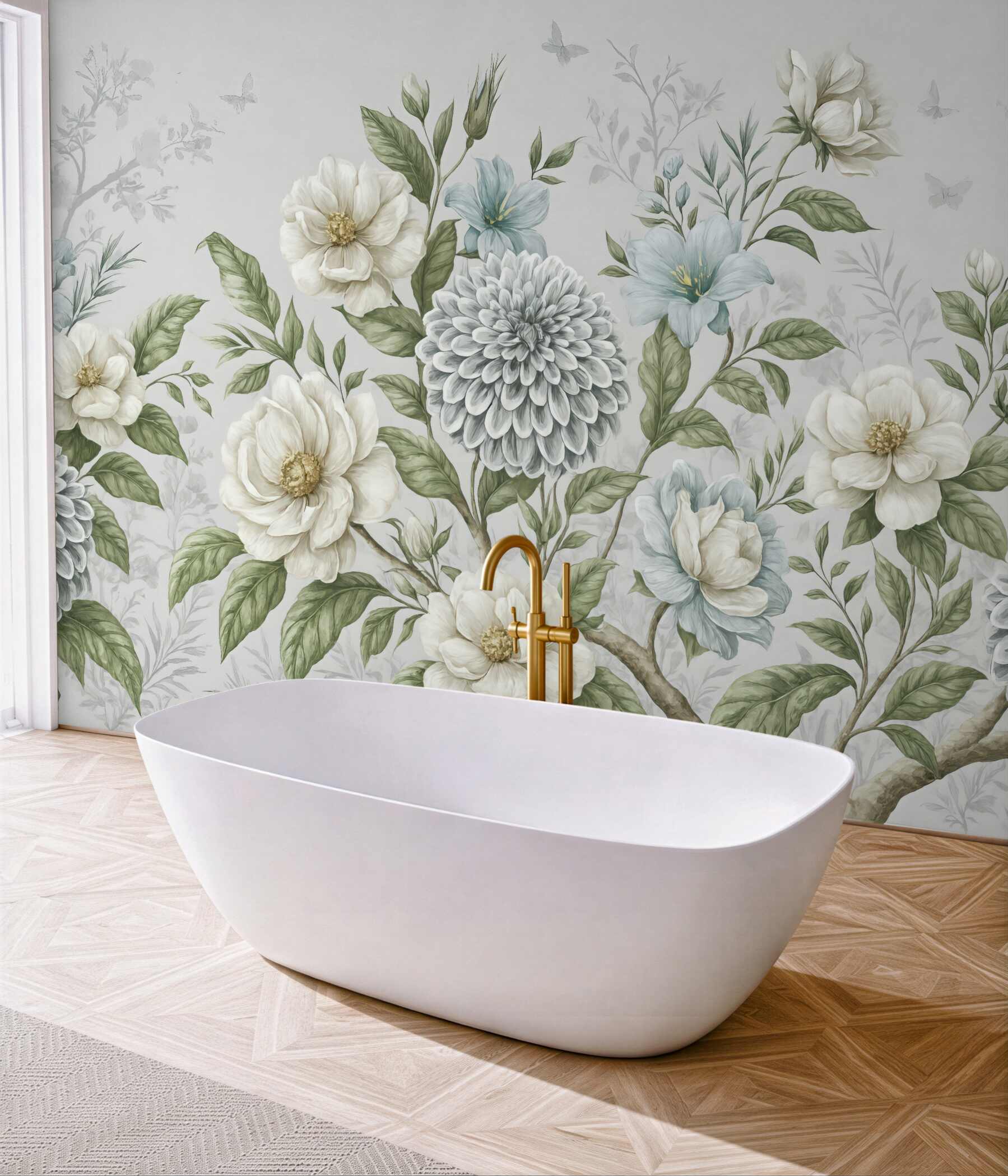 Fototapeta pastelowe kwiaty w romantycznym ogrodzie