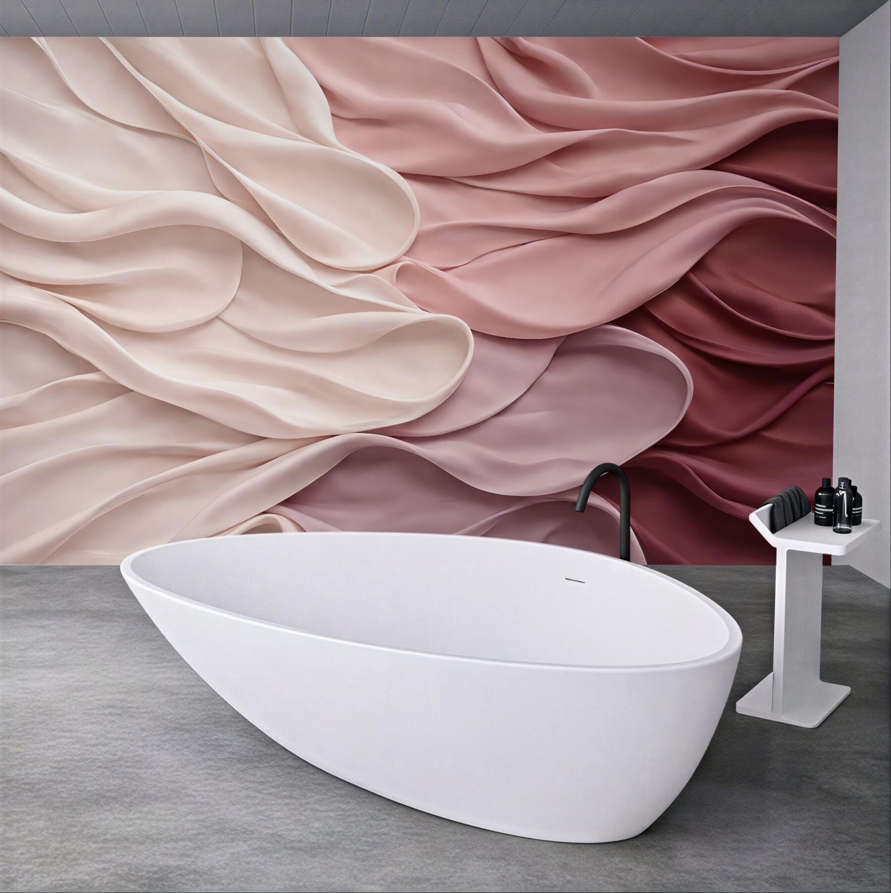 Fototapeta pudrowe jedwabne fale elegancji