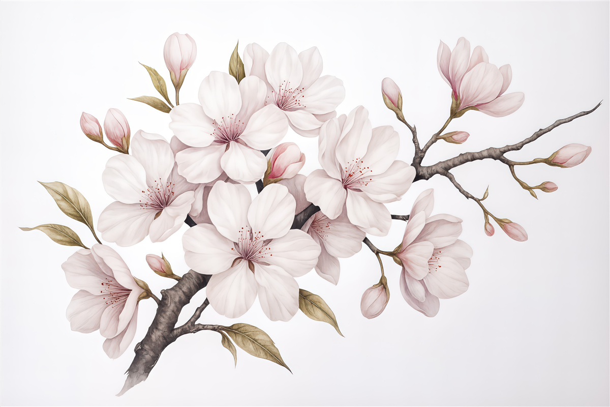 Fototapeta delikatna gałąź kwitnącej magnolii