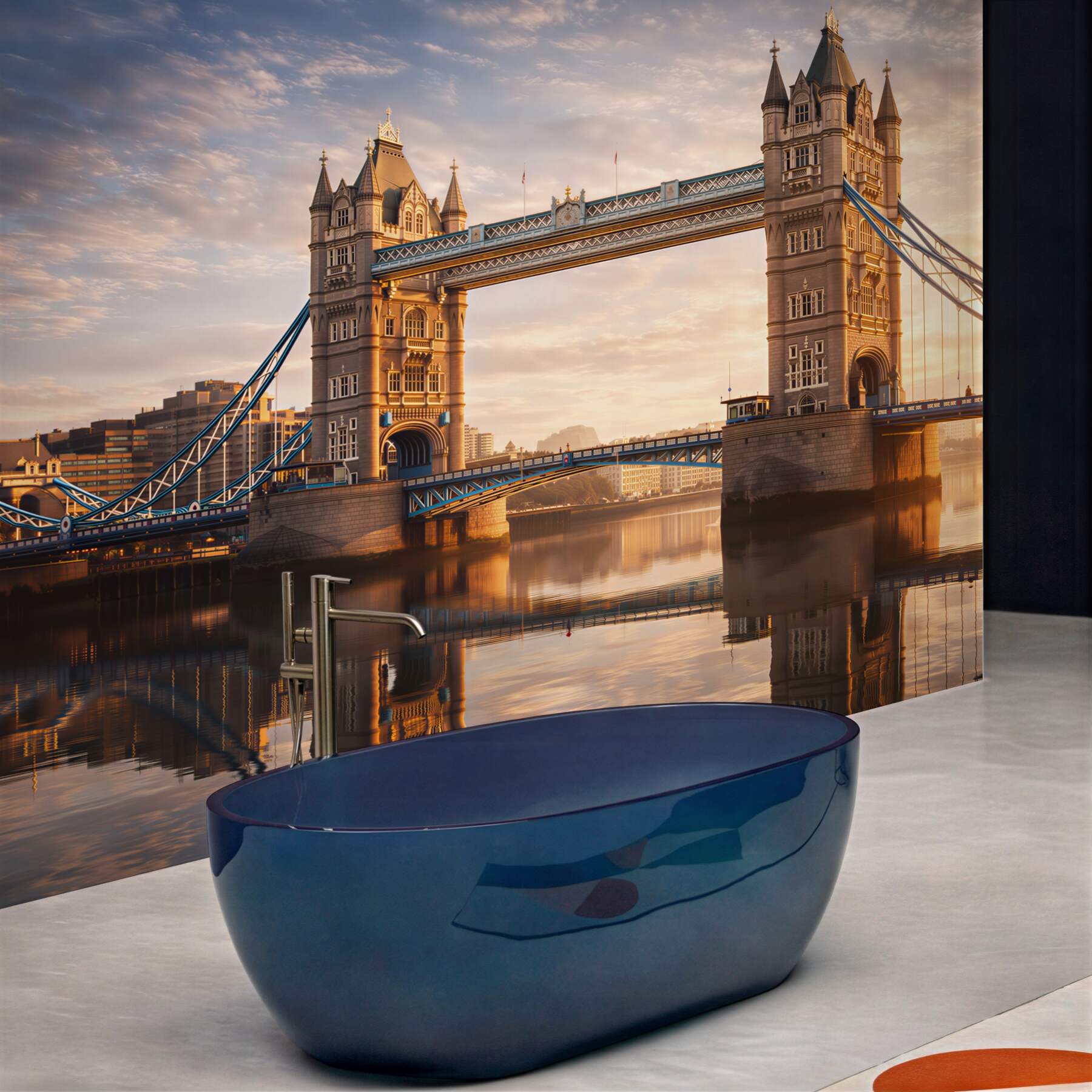 Fototapeta Tower Bridge w Londynie o wschodzie słońca nad Tamizą