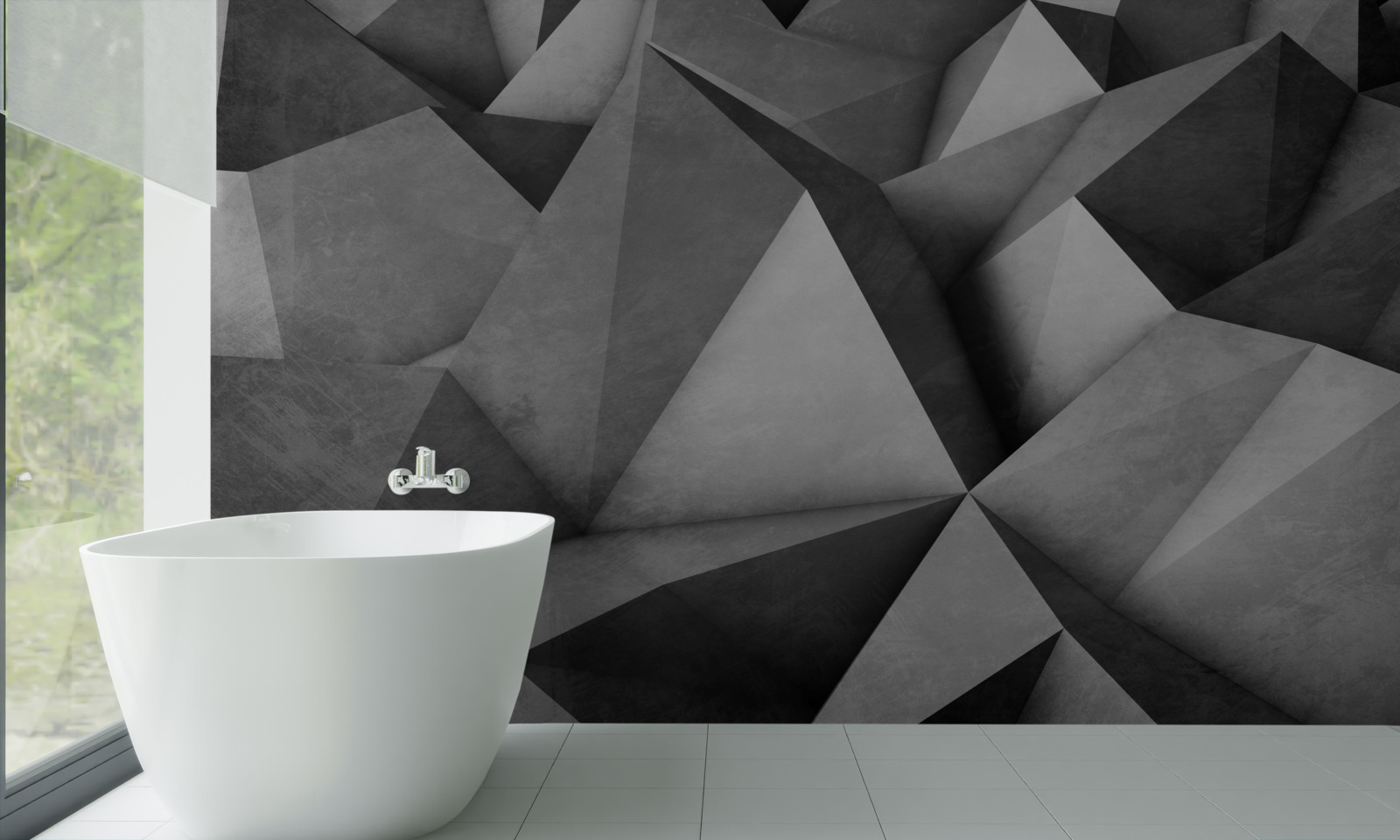 Fototapeta duże, obszerne szare trójkąty