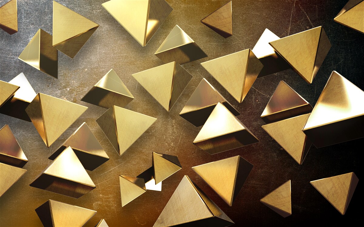 Fototapeta małe, obszerne złote trójkąty