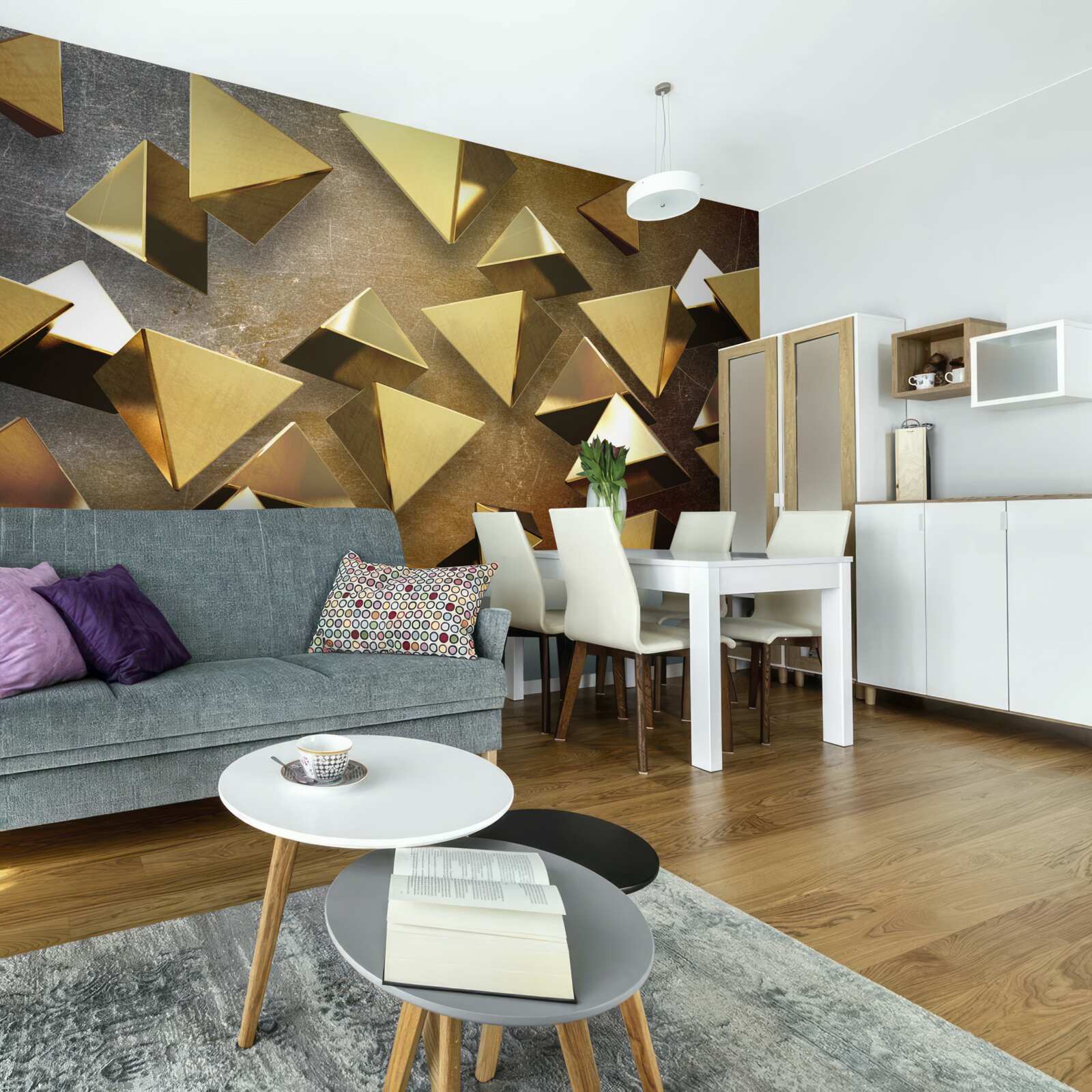 Fototapeta małe, obszerne złote trójkąty