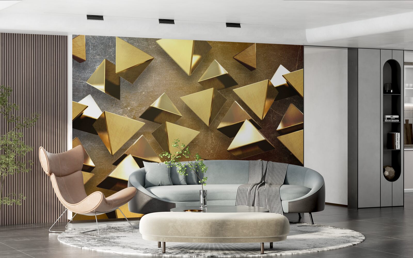 Fototapeta małe, obszerne złote trójkąty