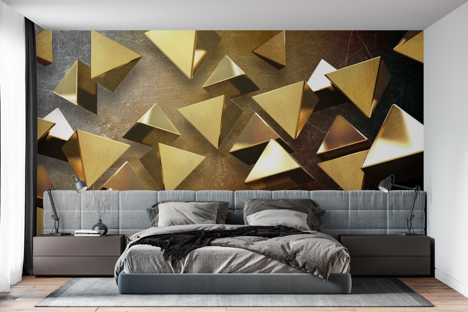 Fototapeta małe, obszerne złote trójkąty