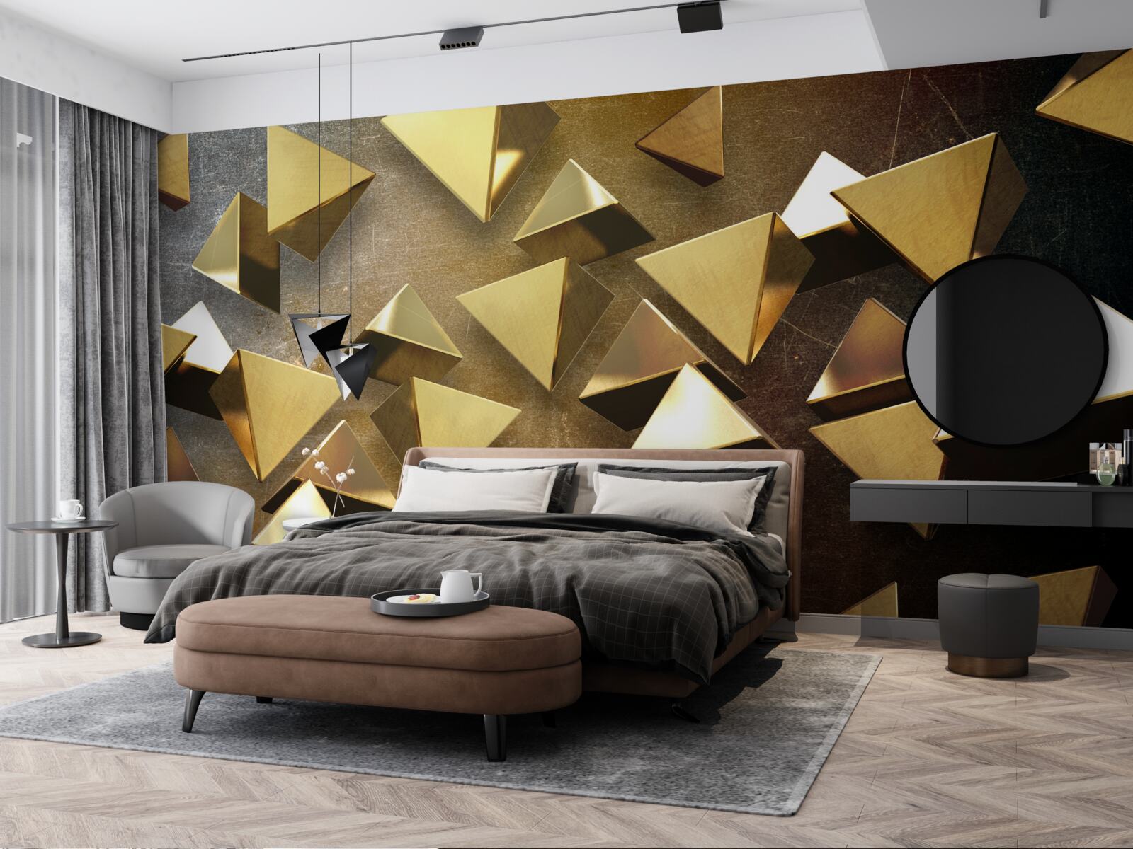 Fototapeta małe, obszerne złote trójkąty