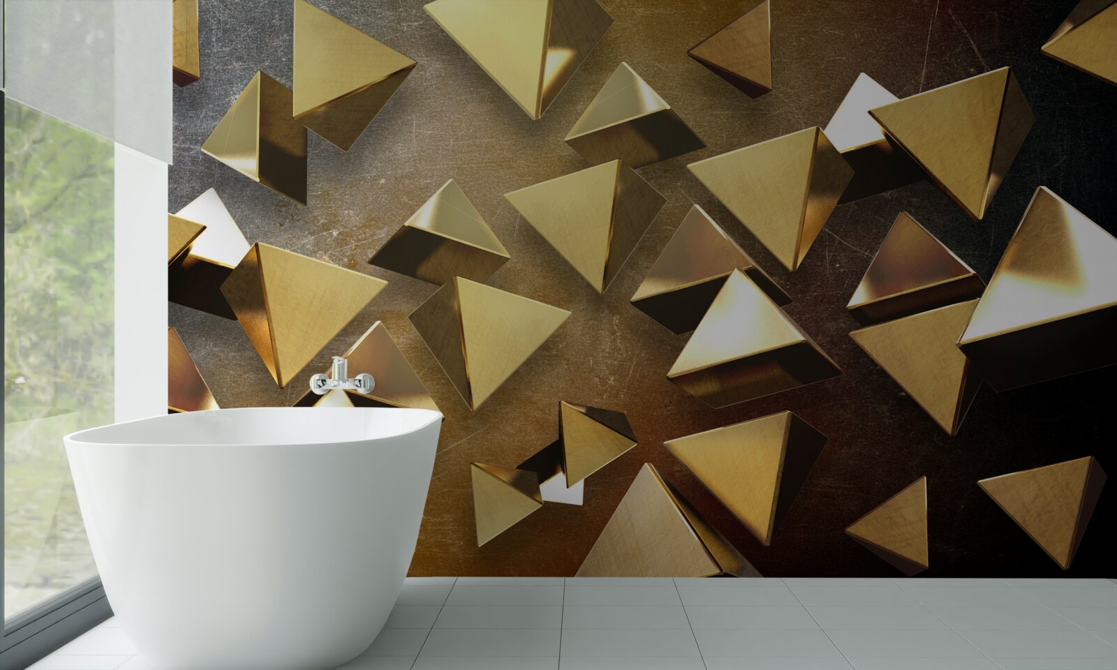 Fototapeta małe, obszerne złote trójkąty