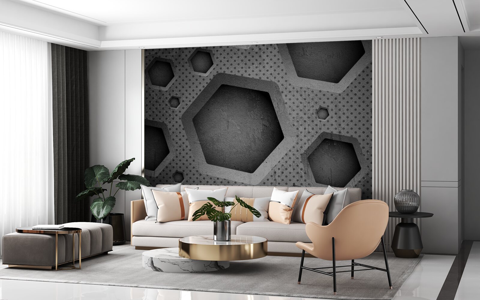 Fototapeta abstrakcyjna bariera sześciokątna