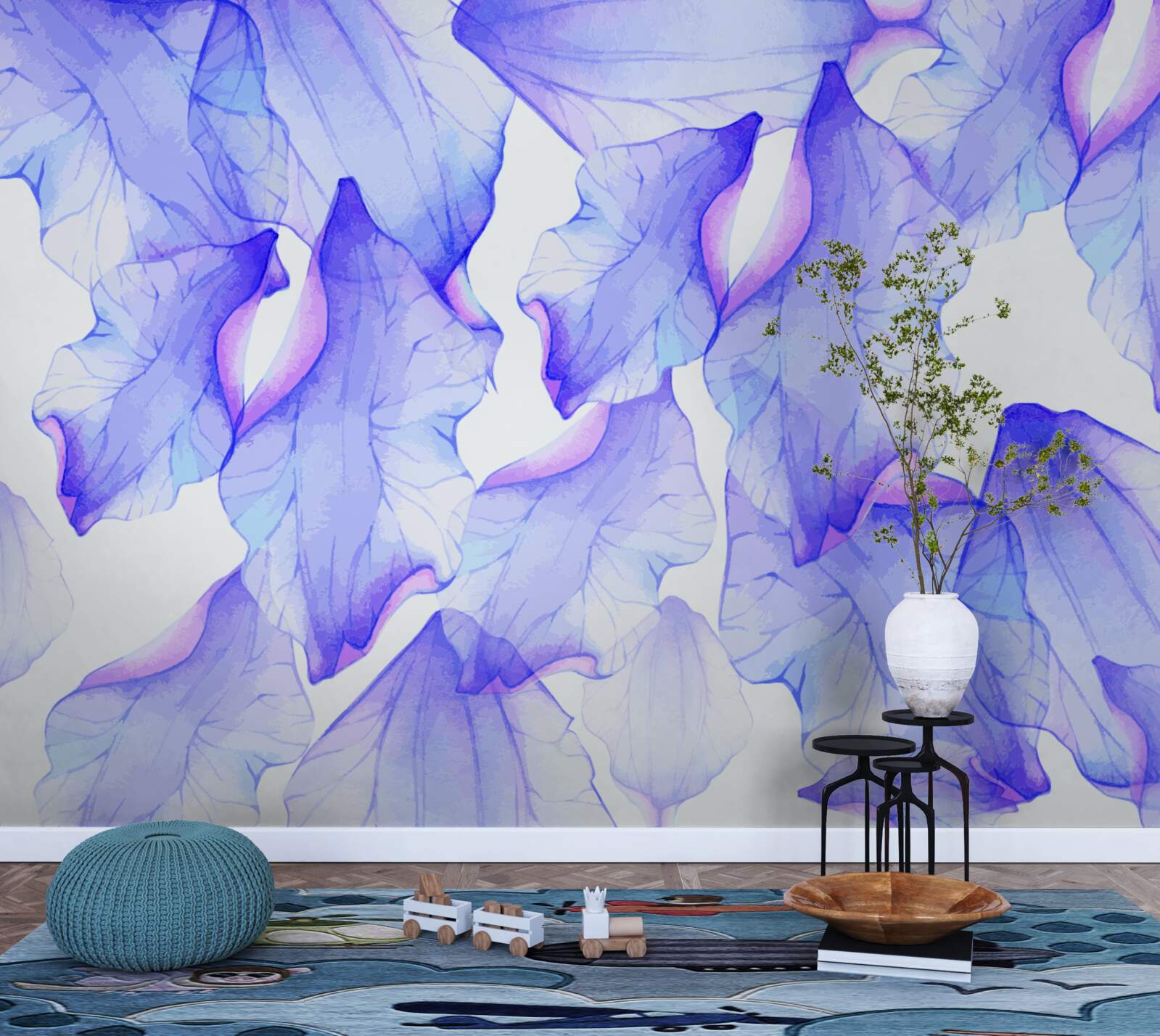 Fototapeta pąki kwiatowe o przezroczystym fioletowym odcieniu