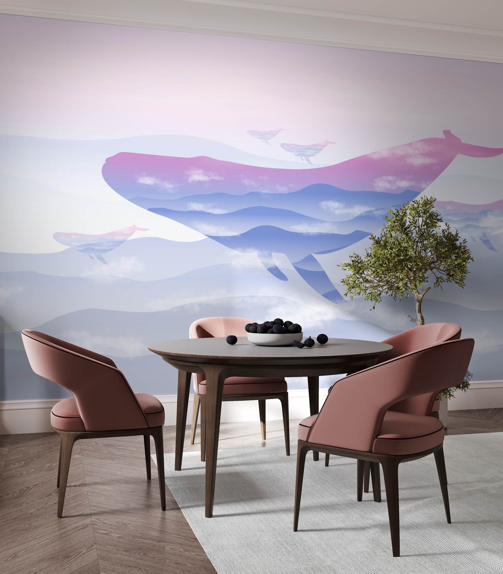 Fototapeta wieloryb szybujący wśród chmur