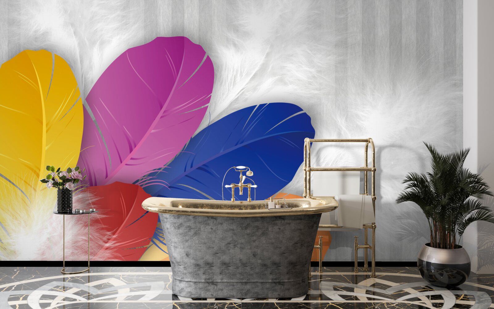 Fototapeta jasne i starannie wypolerowane pióra