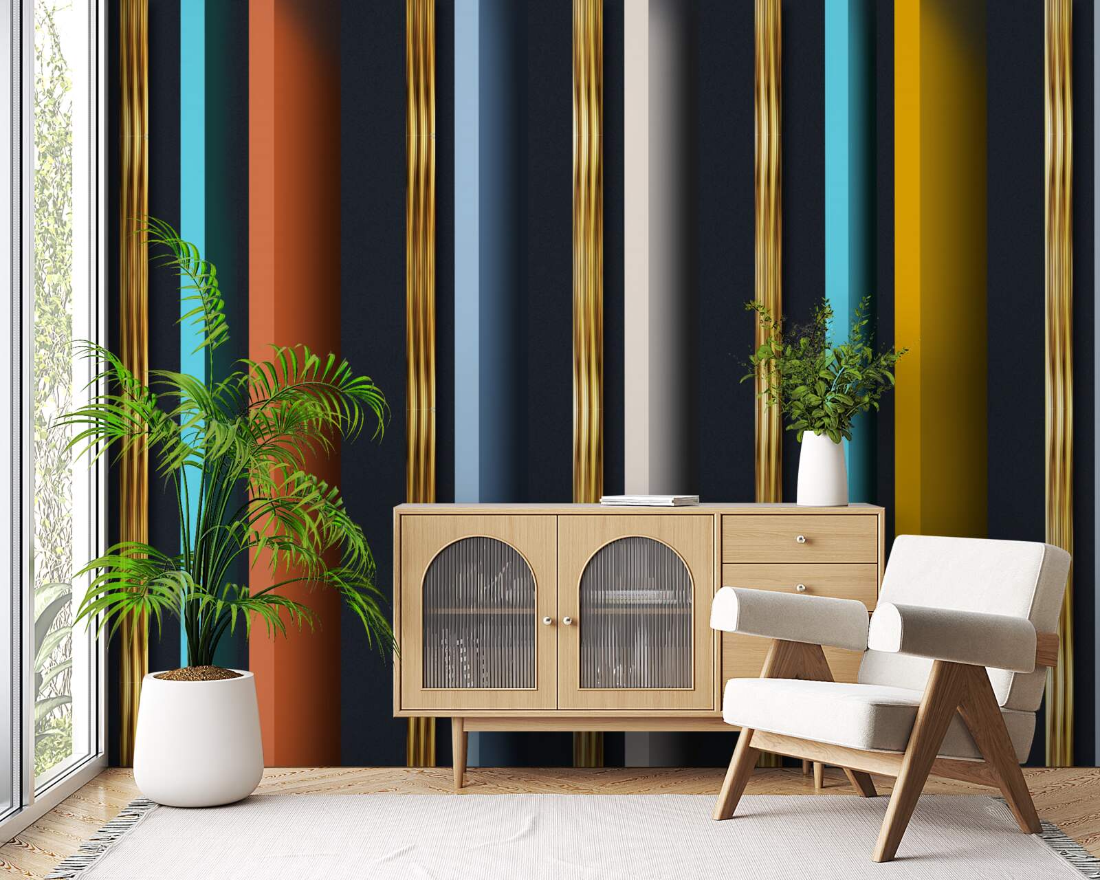 Fototapeta pionowe linie w różnych kolorach