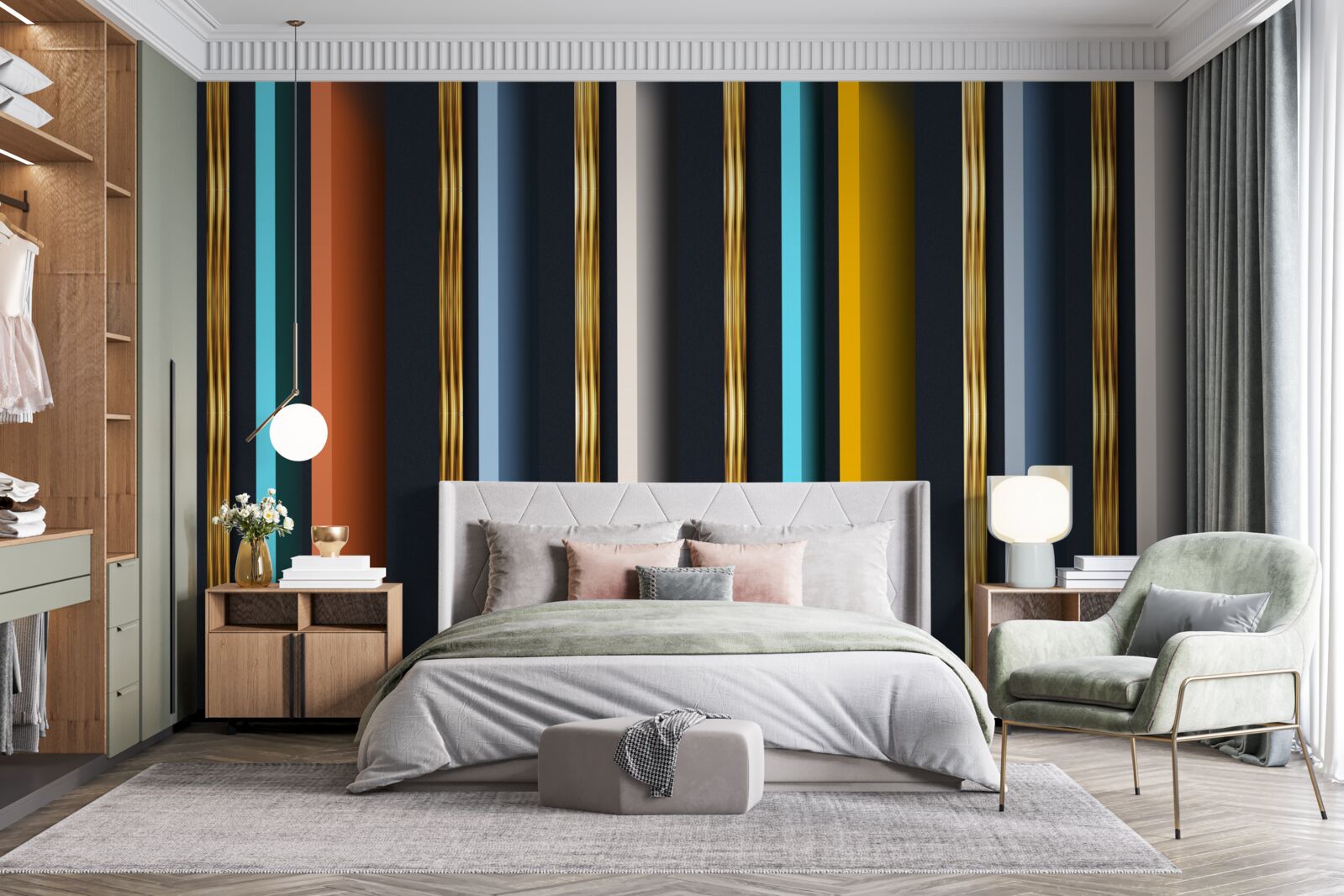 Fototapeta pionowe linie w różnych kolorach