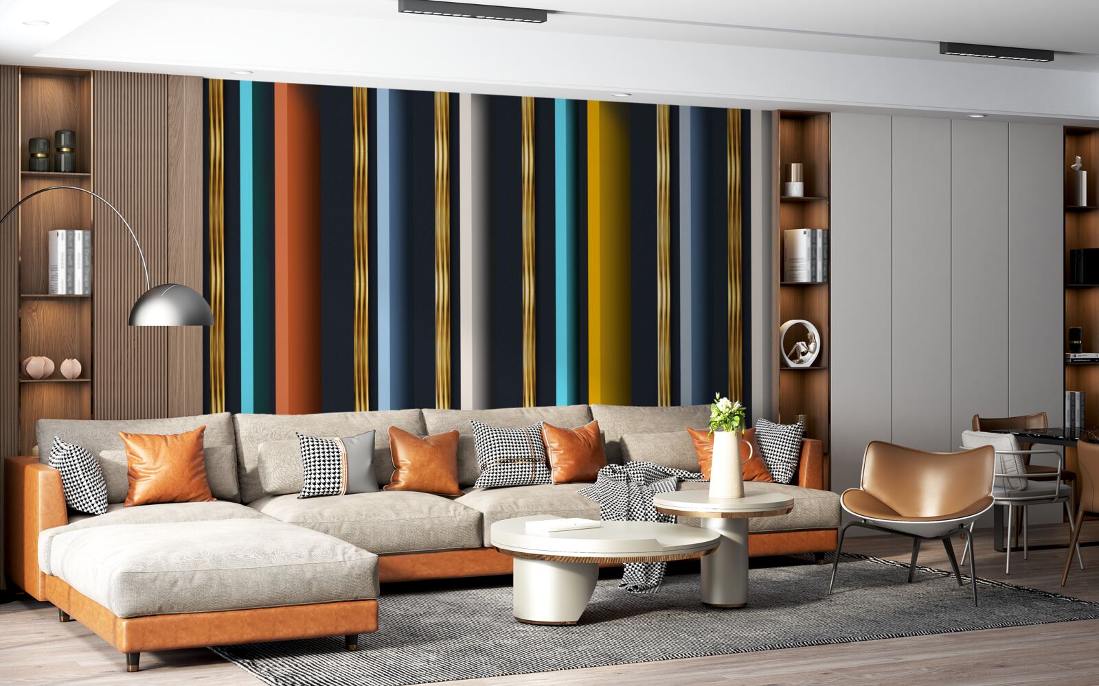 Fototapeta pionowe linie w różnych kolorach