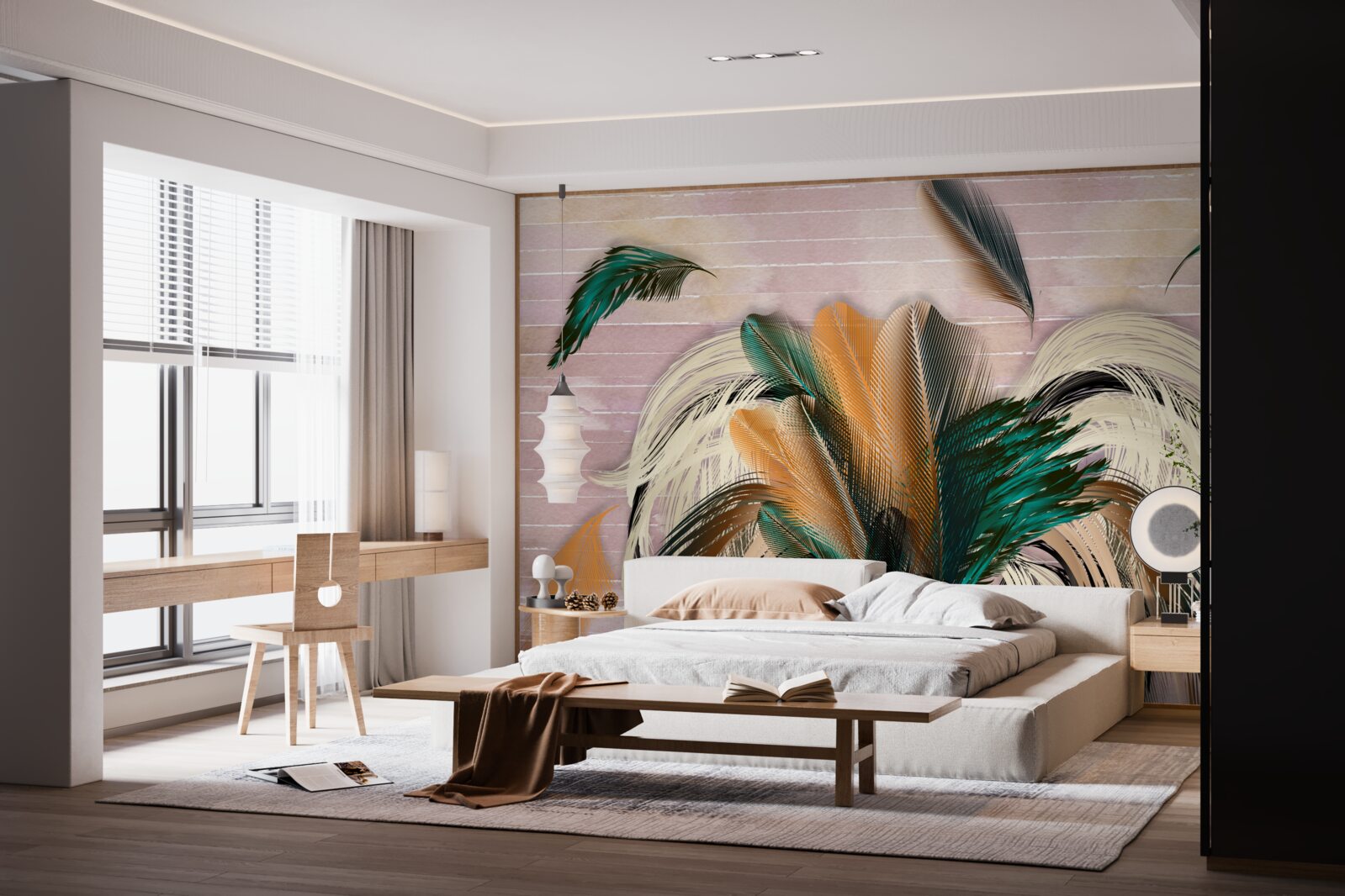 Fototapeta kolekcja piór w bukiecie