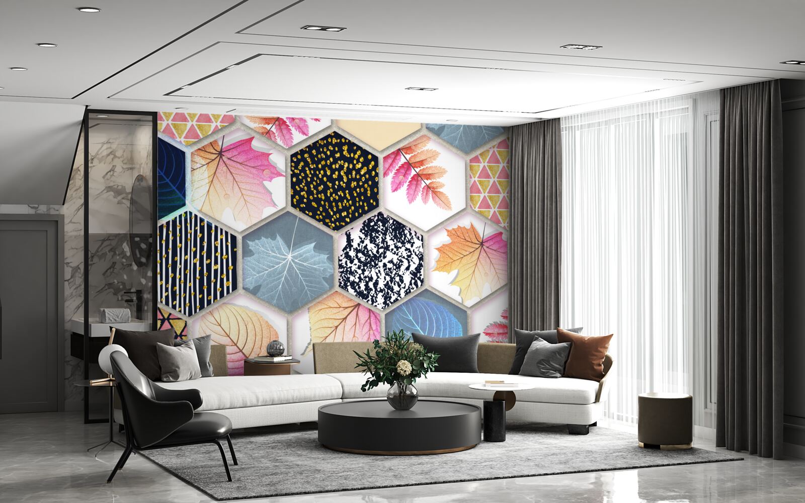 Fototapeta mozaika jesiennych liści