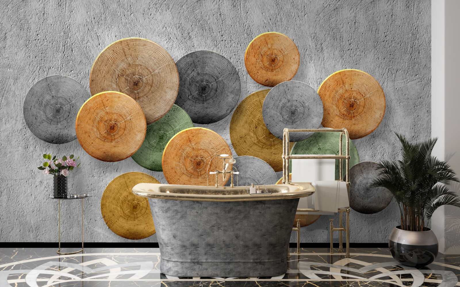 Fototapeta sekcje drzew o różnych odcieniach