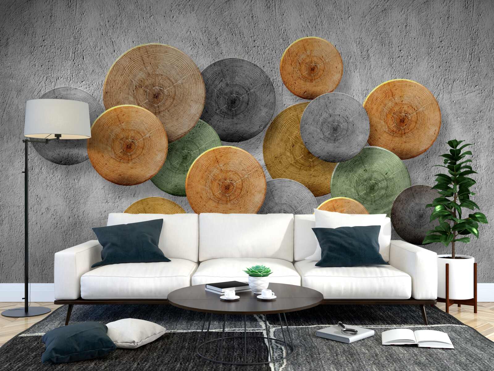 Fototapeta sekcje drzew o różnych odcieniach