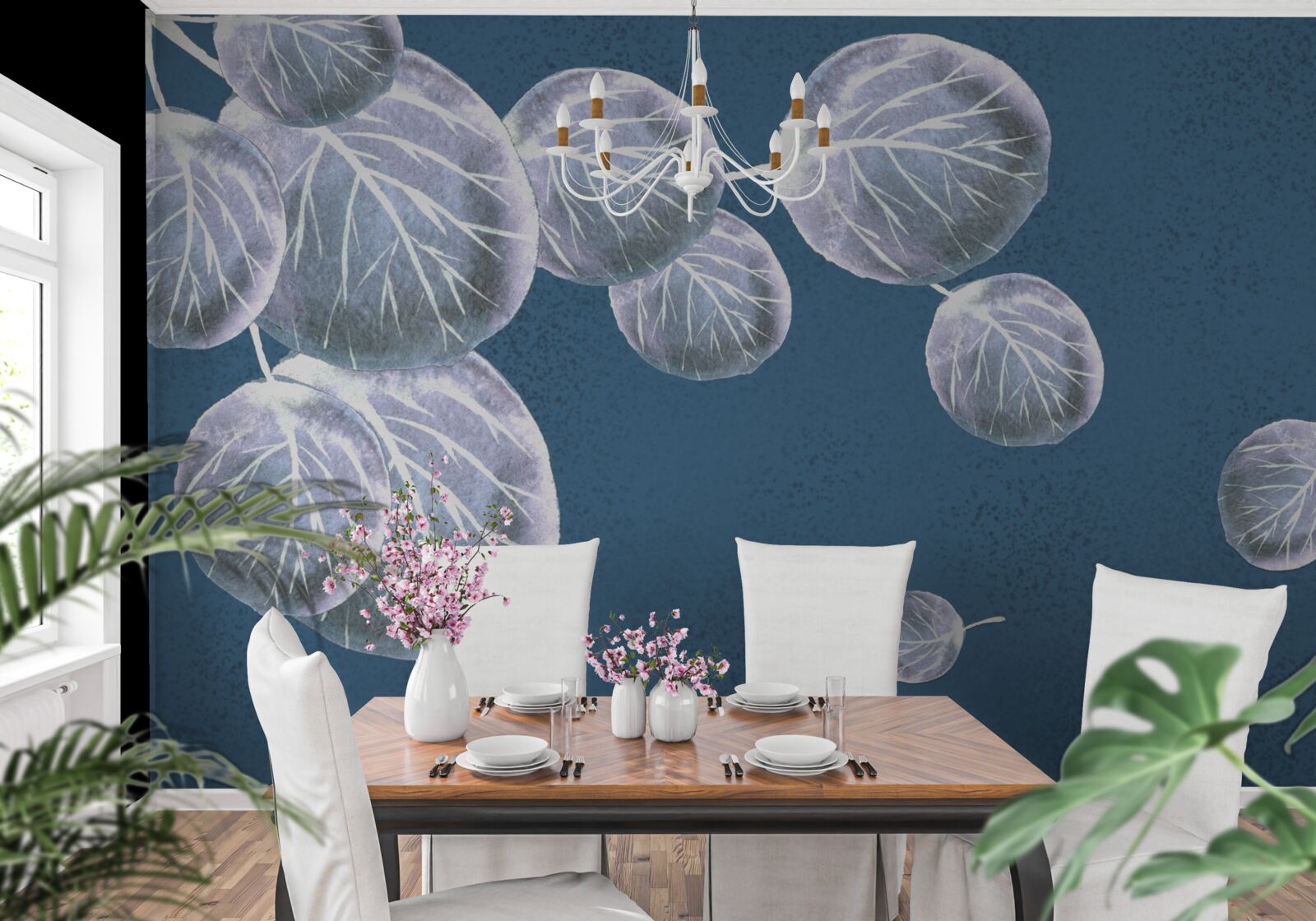 Fototapeta liście spadające na niebo