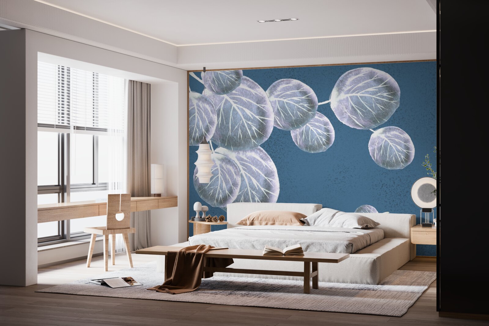 Fototapeta liście spadające na niebo