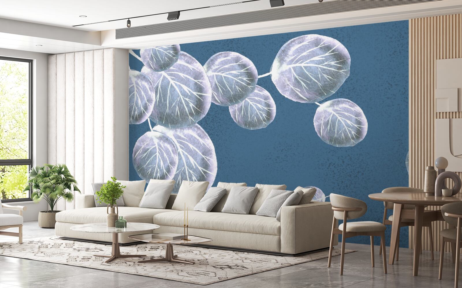 Fototapeta liście spadające na niebo