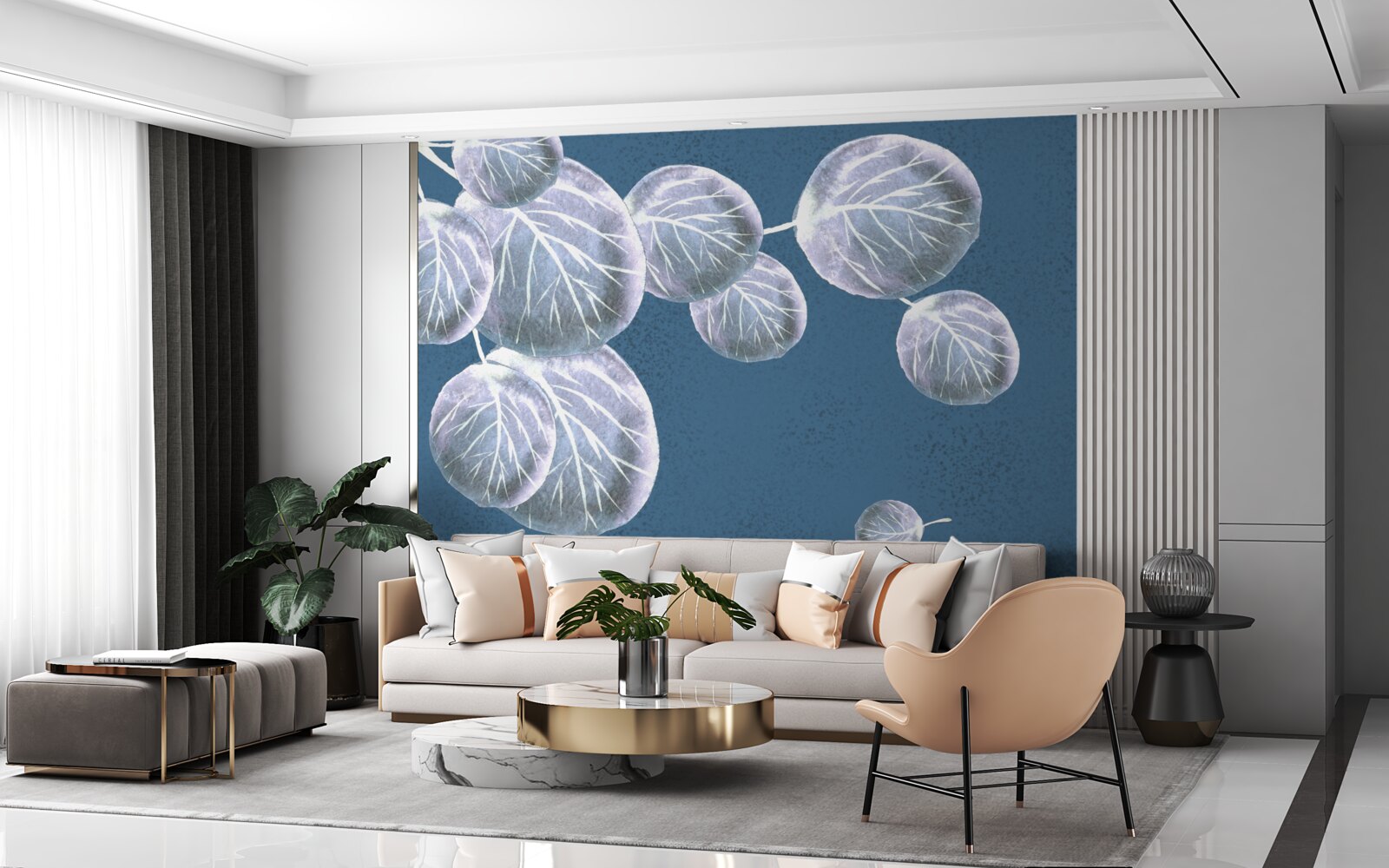 Fototapeta liście spadające na niebo