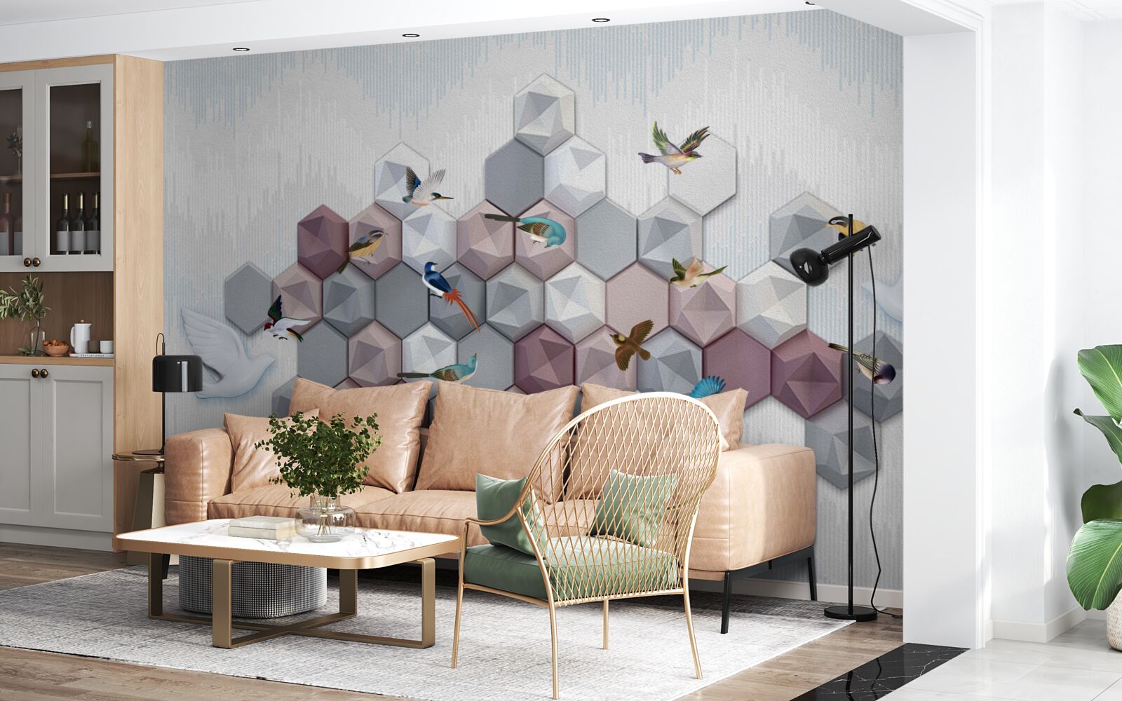 Fototapeta cząsteczki w kształcie pięciokątów