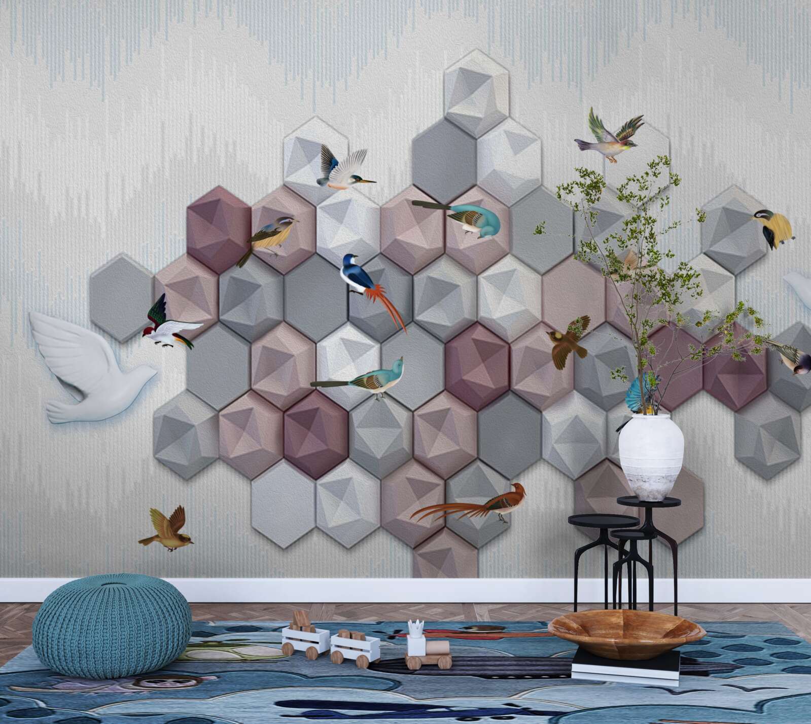 Fototapeta cząsteczki w kształcie pięciokątów