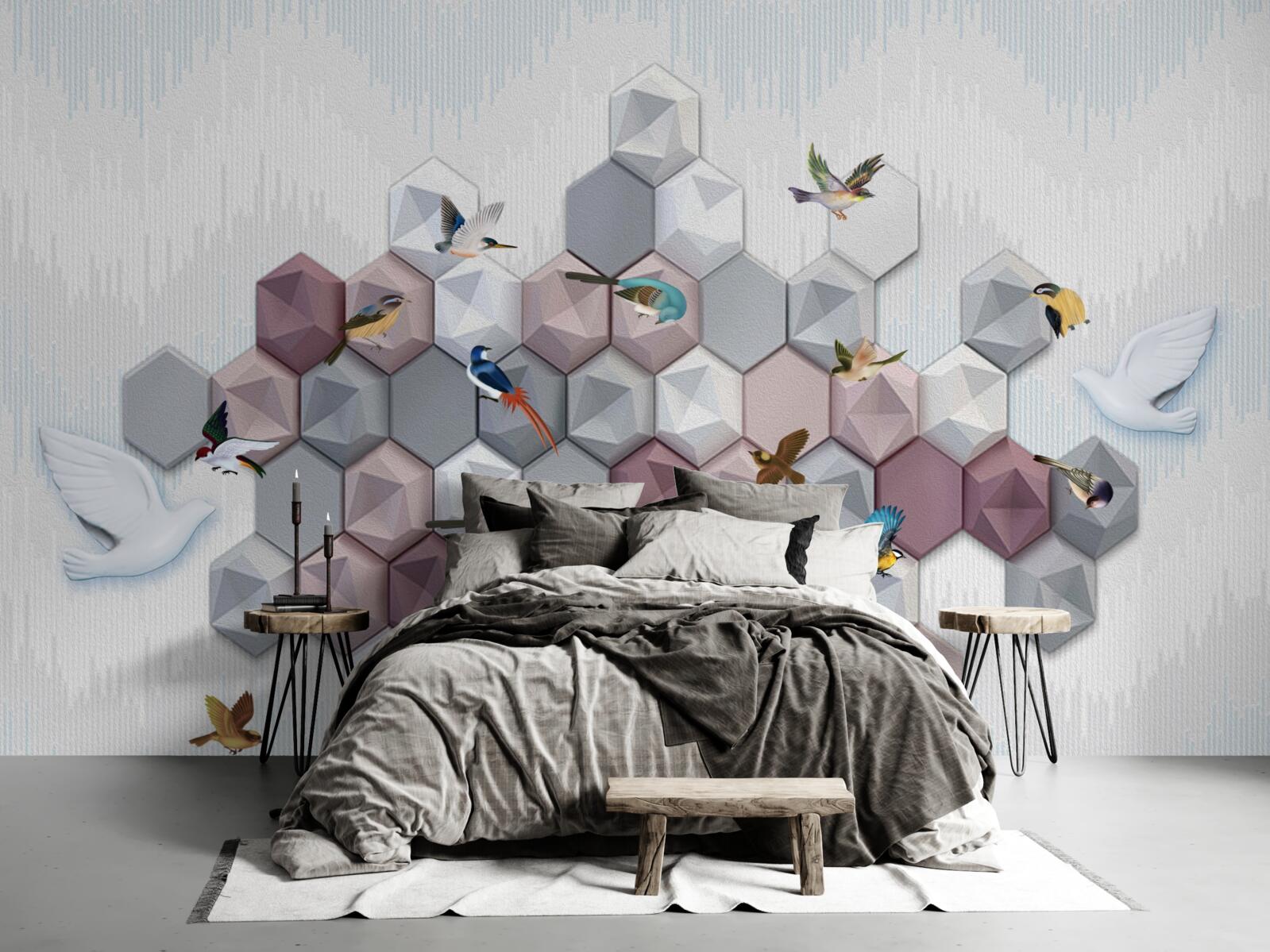 Fototapeta cząsteczki w kształcie pięciokątów