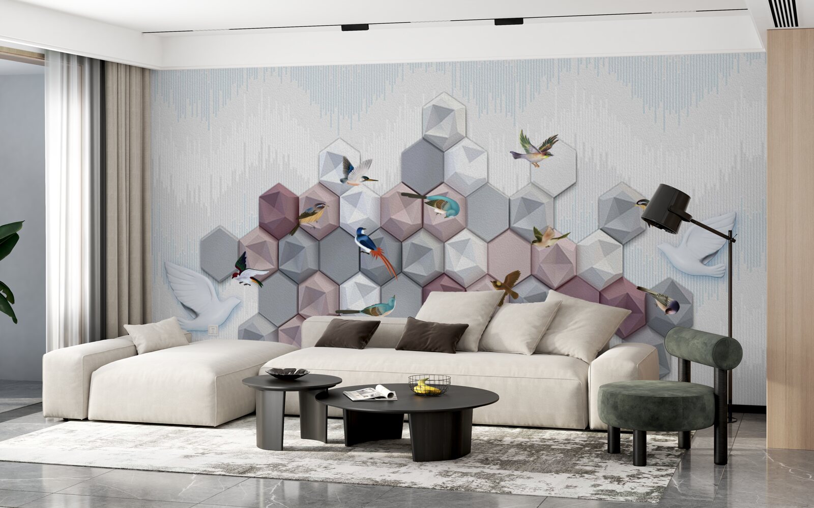 Fototapeta cząsteczki w kształcie pięciokątów