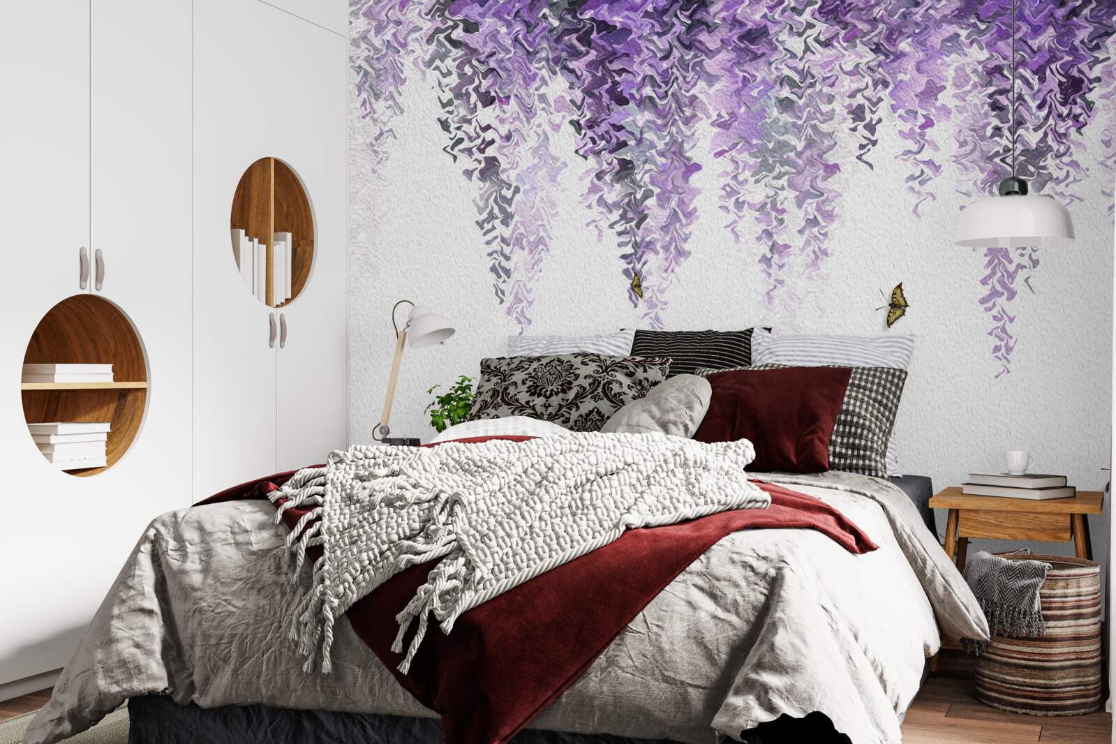 Fototapeta odbicie kwiatów bzu w wodzie