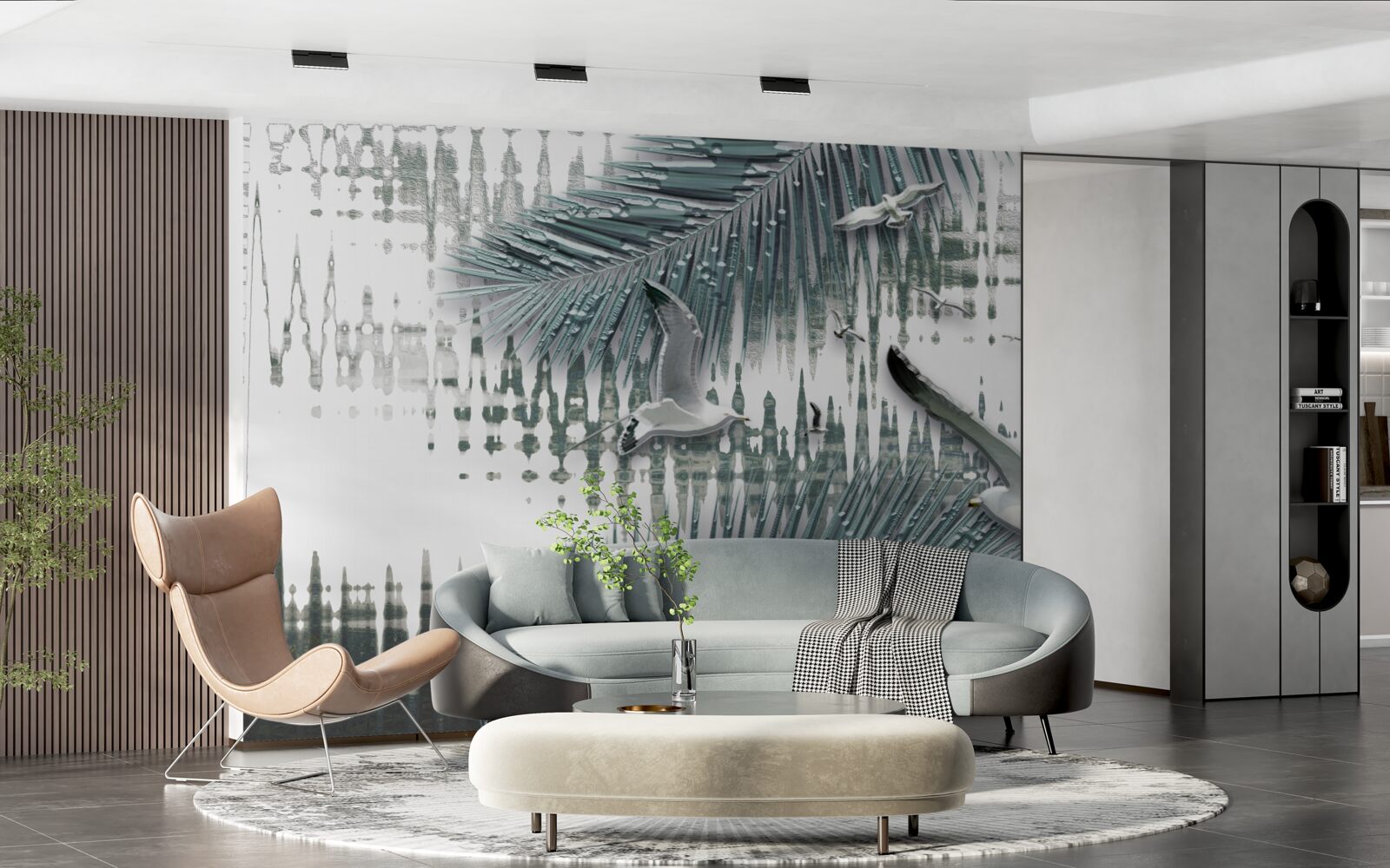 Fototapeta mewy i pióra