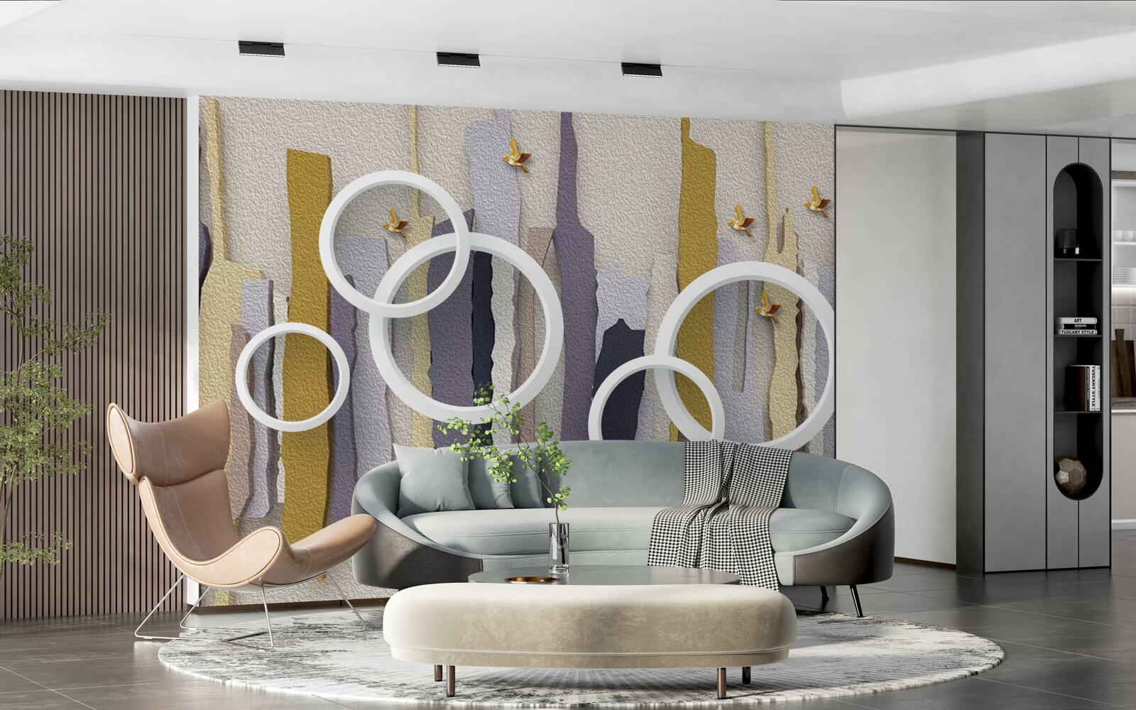 Fototapeta abstrakcyjne tło z białymi kółkami