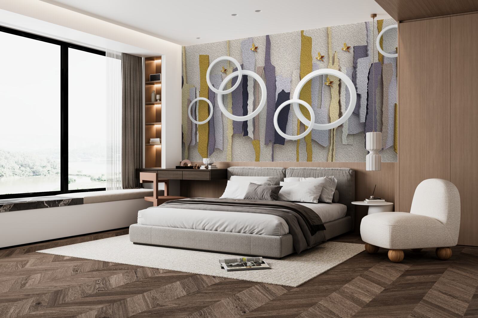 Fototapeta abstrakcyjne tło z białymi kółkami