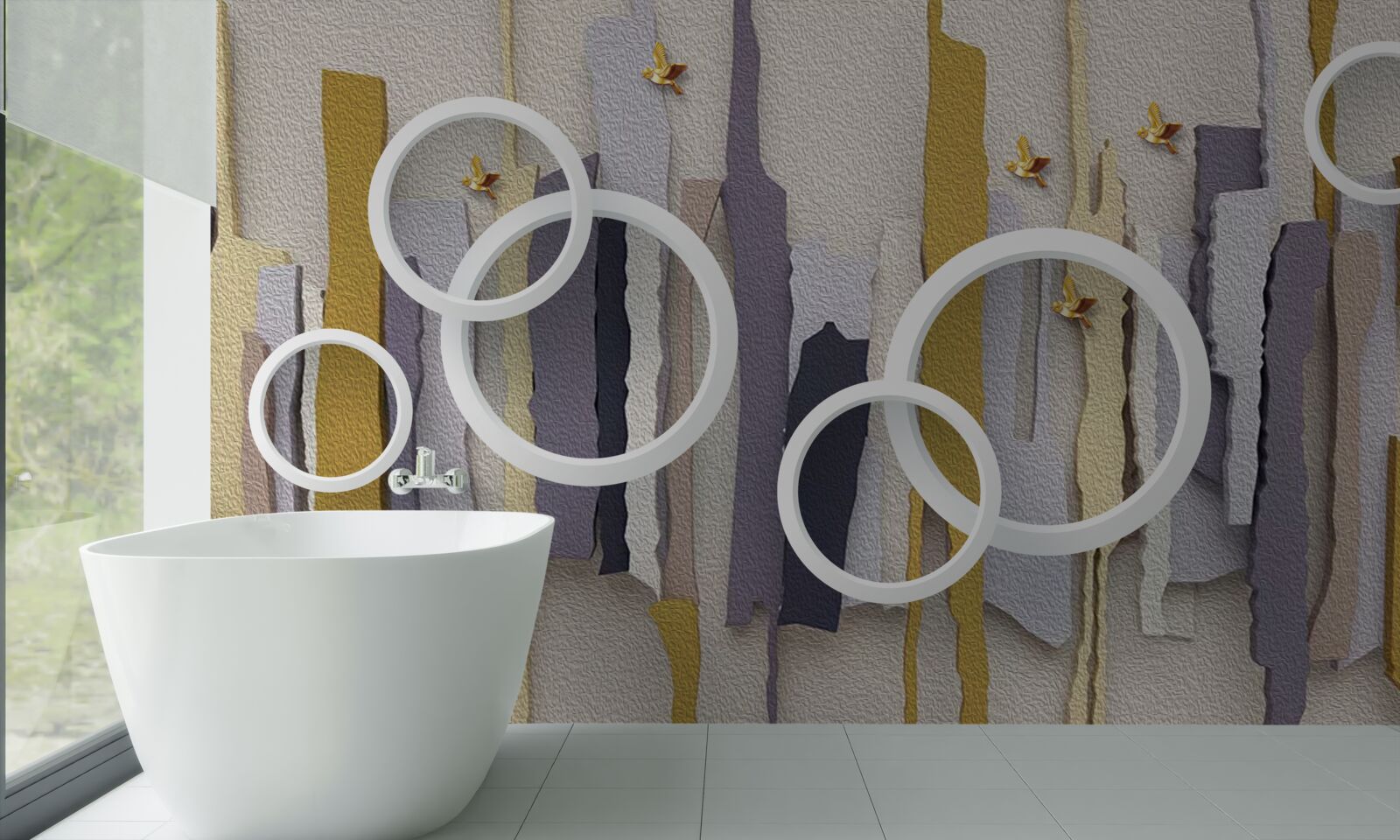 Fototapeta abstrakcyjne tło z białymi kółkami