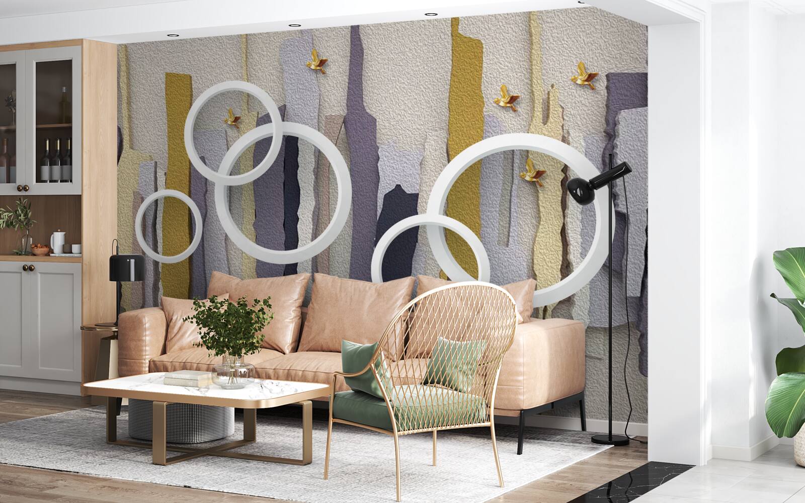 Fototapeta abstrakcyjne tło z białymi kółkami