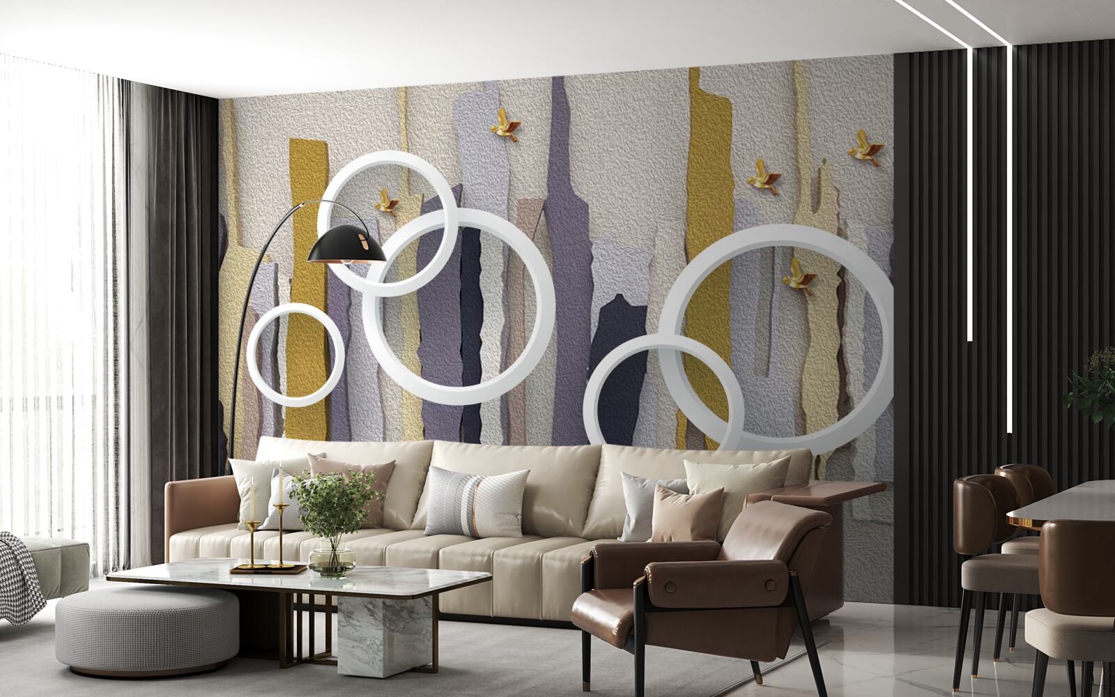 Fototapeta abstrakcyjne tło z białymi kółkami