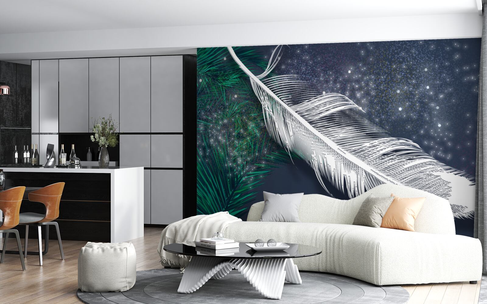 Fototapeta wolumetryczne śnieżnobiałe upierzenie